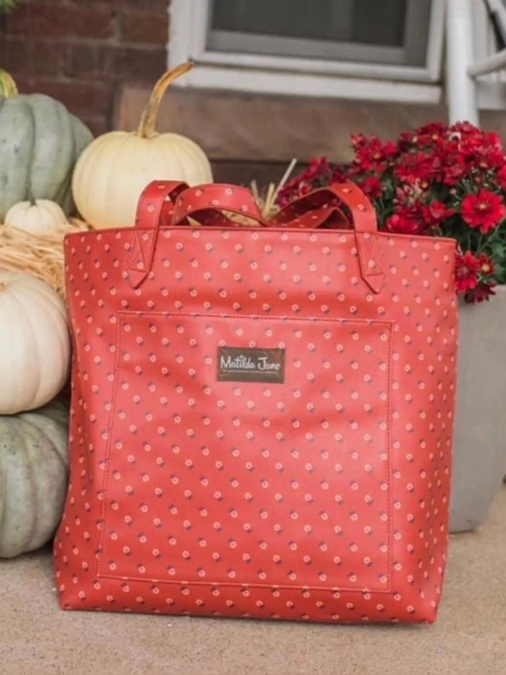 Matilda Jane Coral Tote with Tiny Dot Print